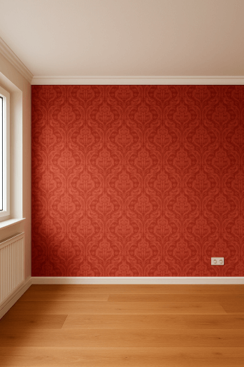 Rote Dekortapete